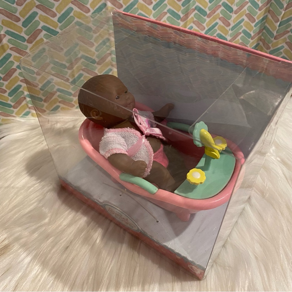 My Sweet Love Baby Girl Mini Doll Bathtub Playset African American